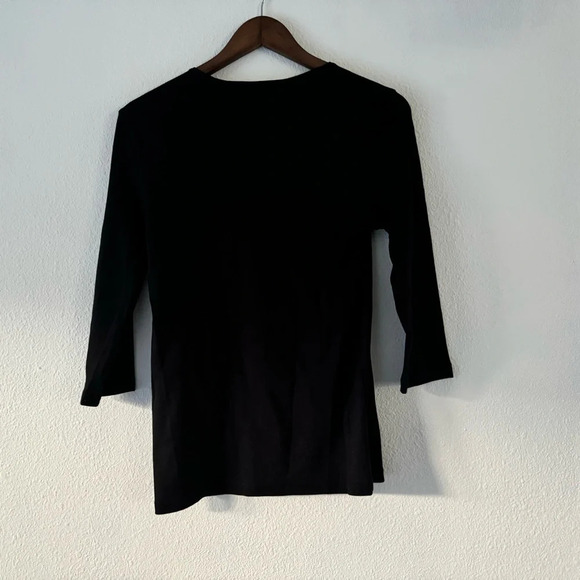 Basic Cotton Everyday Tee Scoop Neck Long 3/4 Sleeve Karen Scott Size Small - Picture 7 of 8